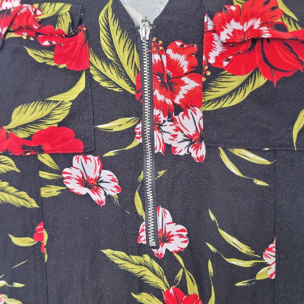 GUESS Los Angeles Womens Floral Dress Size S Casual Pockets Draw String Waist - Picture 5 of 8
